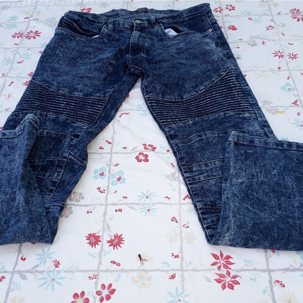 Steve's Jeans Biker Moto Jeans DARK BLUE SIZE 28/30